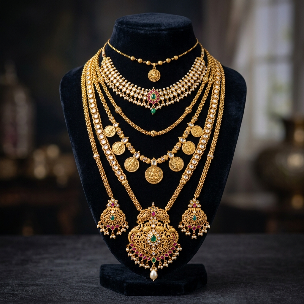 Shree Gajam Antique Hasli Set